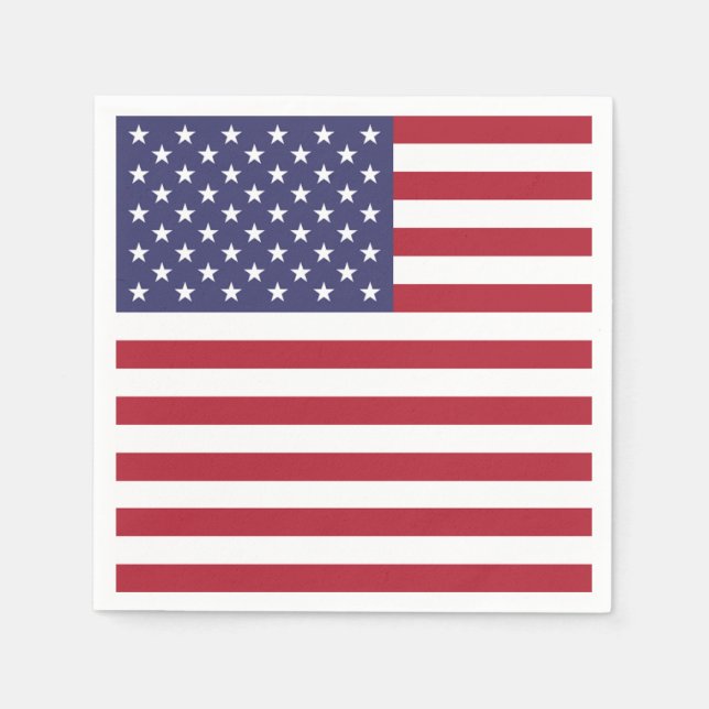 Patriotische Papierservietten mit der Flagge der U (Vorderseite)