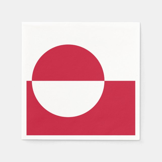 Patriotische Papierservietten mit der Flagge Grönl (Vorderseite)
