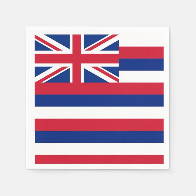 Patriotische Papierservietten mit der Flagge Hawai (Vorderseite)