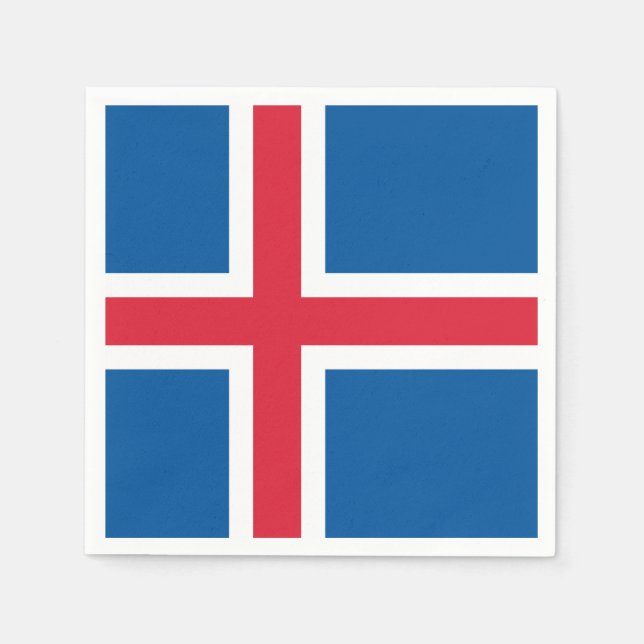 Patriotische Papierservietten mit der Flagge Islan (Vorderseite)