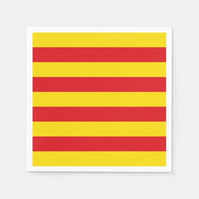 Patriotische Papierservietten mit der Flagge Katal (Vorderseite)