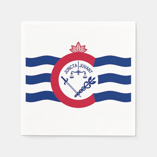 Patriotische Papierservietten mit der Flagge von C (Vorderseite)