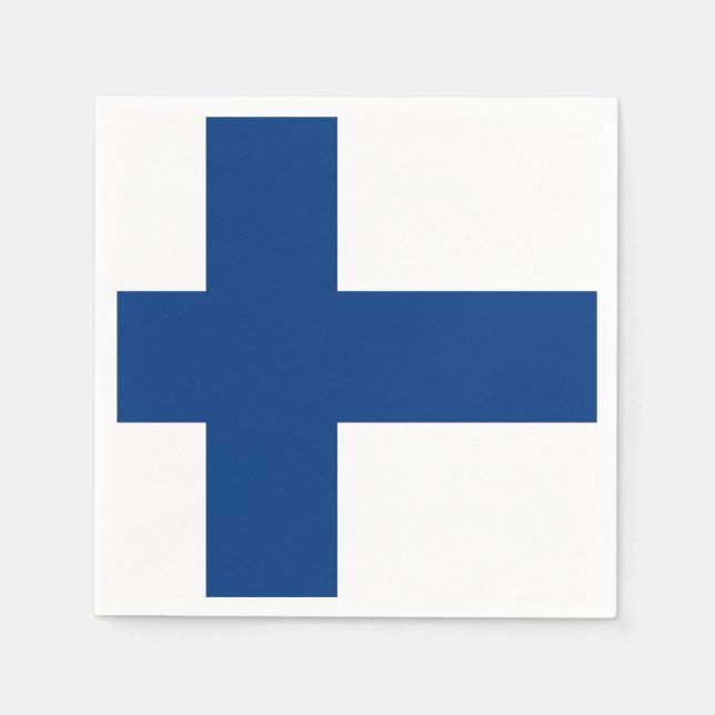 Patriotische Papierservietten mit finnischer Flagg (Vorderseite)