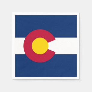 Patriotische Papierservietten mit Flagge Colorado