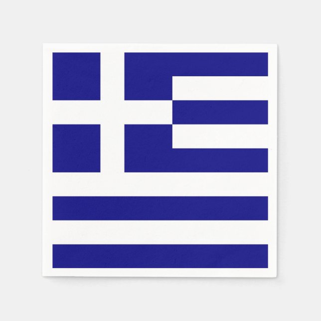 Patriotische Papierservietten mit griechischer Fla (Vorderseite)