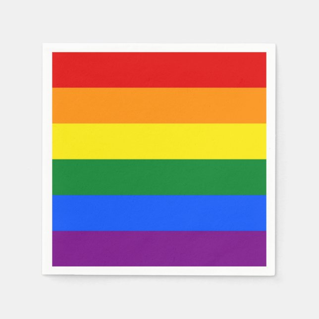 Patriotische Papierservietten mit LGBT-Flagge (Vorderseite)
