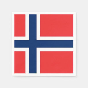 Patriotische Papierservietten mit norwegischer Fla