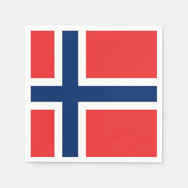 Patriotische Papierservietten mit norwegischer Fla (Vorderseite)
