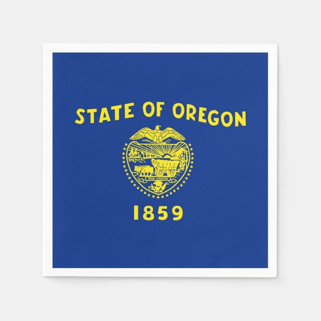 Patriotische Papierservietten mit Oregon-Flagge (Vorderseite)