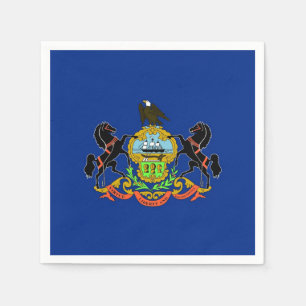 Patriotische Papierservietten mit Pennsylvania-Fla