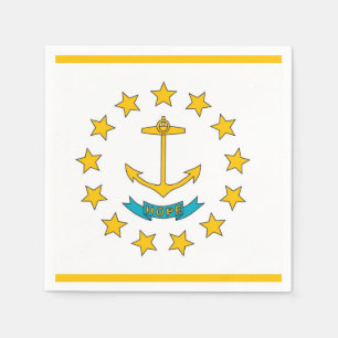 Patriotische Papierservietten mit Rhode Island Fla
