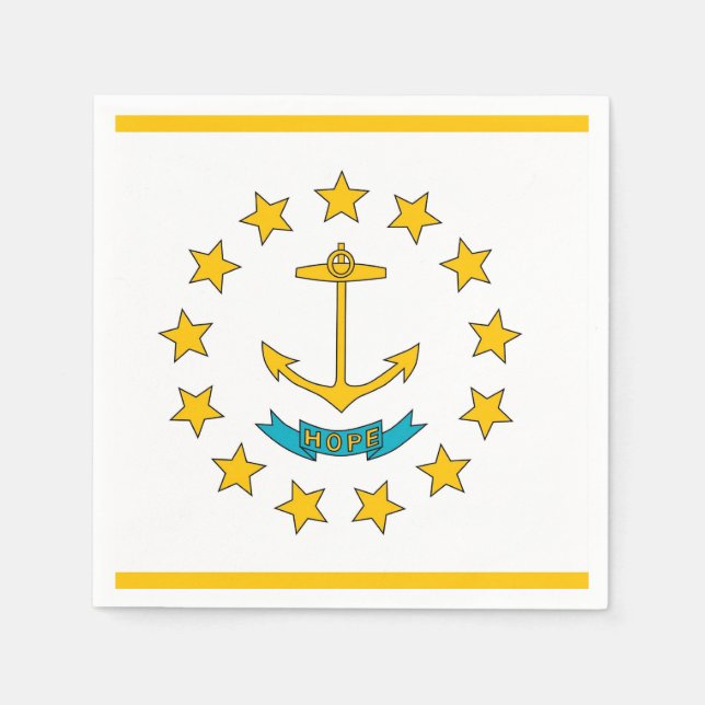 Patriotische Papierservietten mit Rhode Island Fla (Vorderseite)