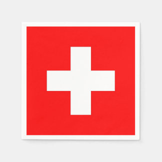 Patriotische Papierservietten mit Schweizer Flagge