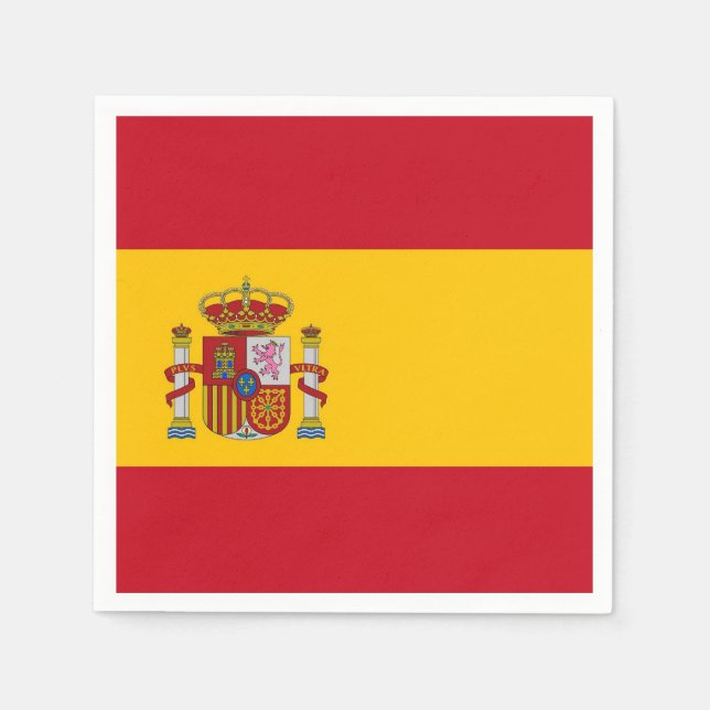 Patriotische Papierservietten mit spanischer Flagg (Vorderseite)