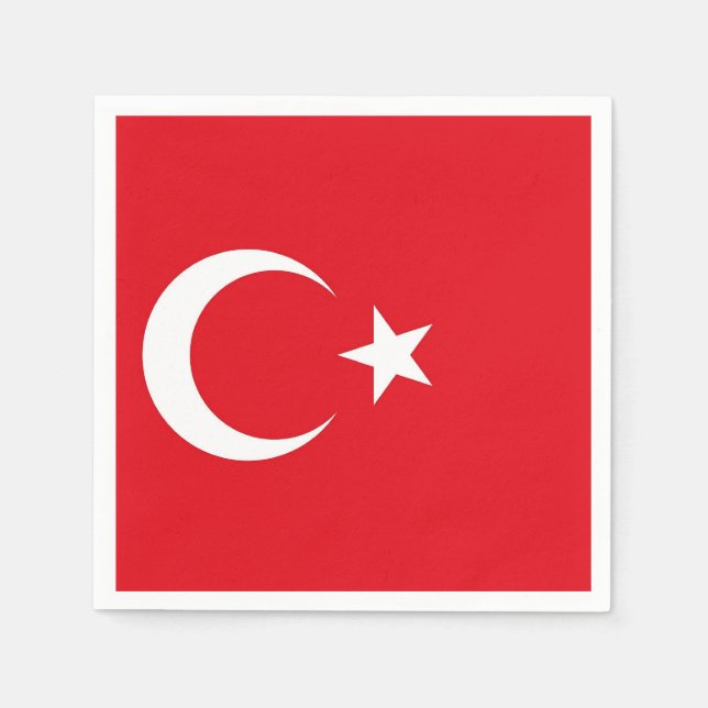 Patriotische Papierservietten mit türkischer Flagg (Vorderseite)