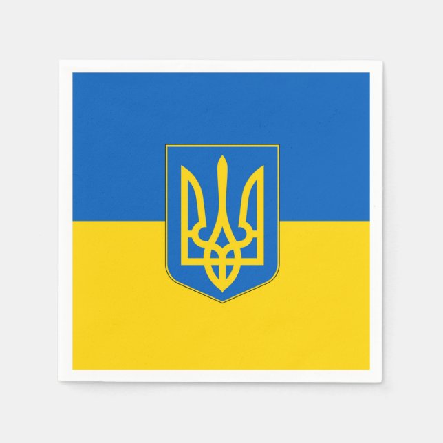 Patriotische Papierservietten mit ukrainischer Fla (Vorderseite)