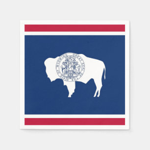 Patriotische Papierservietten mit Wyoming-Flagge
