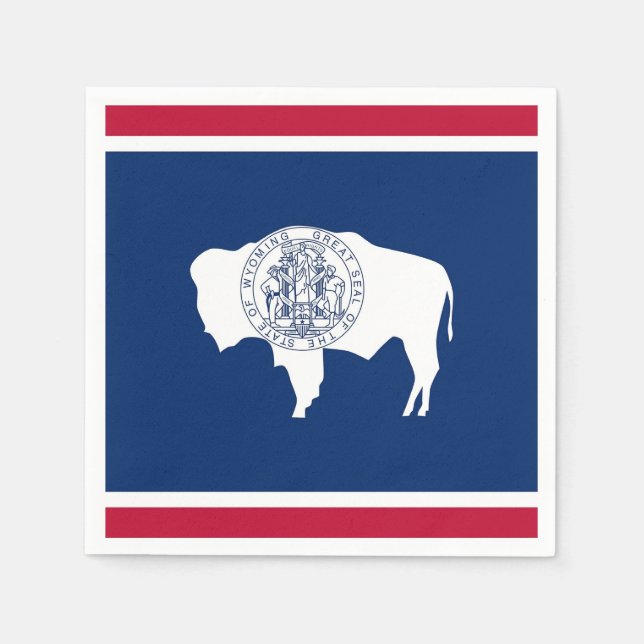 Patriotische Papierservietten mit Wyoming-Flagge (Vorderseite)