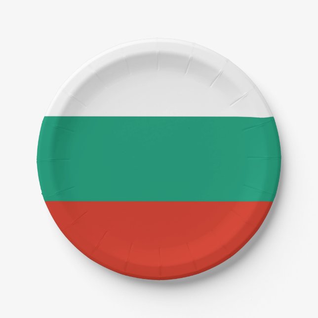 Patriotische Papiertafel mit bulgarischer Flagge Pappteller (Vorderseite)