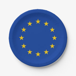 Patriotische Papiertafel mit europäischer Gewerksc Pappteller