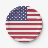 Patriotische Papiertafel mit Flagge der USA.