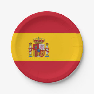 Patriotische Papiertafel mit Flagge Spaniens Pappteller