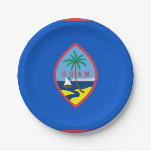Patriotische Papiertafel mit Flagge von Guam Pappteller
