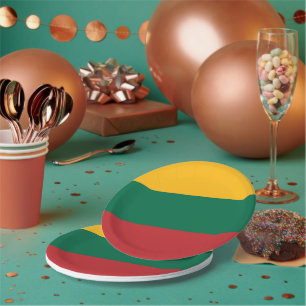 Patriotische Papiertafel mit litauischer Flagge Pappteller