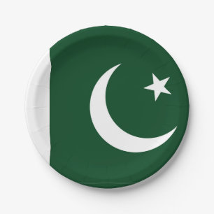 Patriotische Papiertafel mit pakistanischer Flagge Pappteller