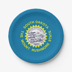 Patriotische Papiertafel mit South-Dakota-Flagge Pappteller