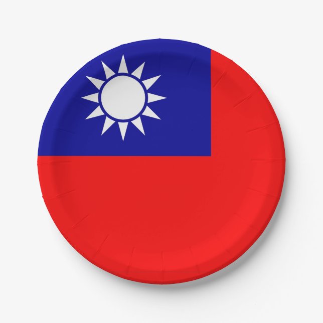 Patriotische Papiertafel mit taiwanischer Flagge Pappteller (Vorderseite)