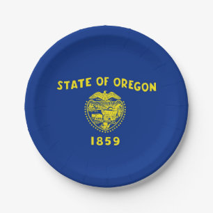 Patriotische Papiertüte mit Oregon-Flagge Pappteller