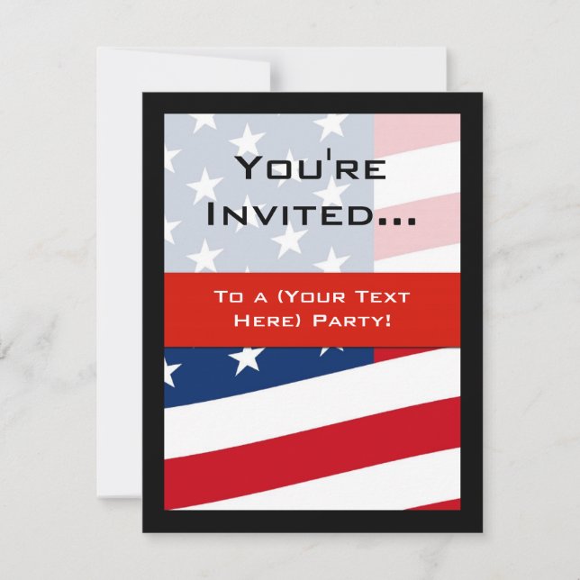 Patriotische Party Einladungen der amerikanischen  (Vorderseite)