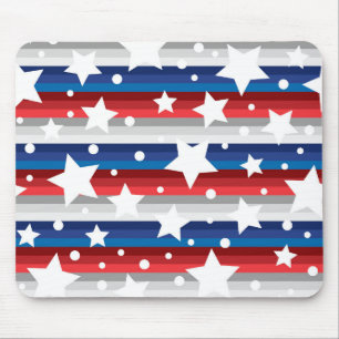 PATRIOTISCHE PATTERIEN AUS ROTEM WEISSEN, BLAUEN, MOUSEPAD