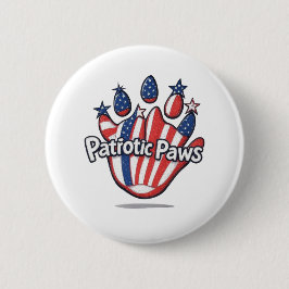 Patriotische Paws - Niedliche Schaltfläche "USA Fl Button