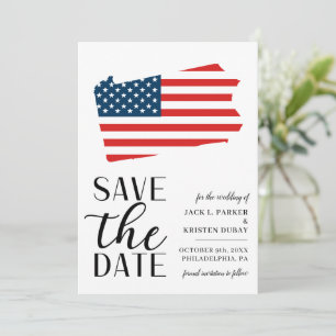Patriotische Pennsylvania-Hochzeit in Urlaubsort Save The Date