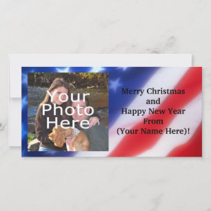 Patriotische personalisierte Fotokarte Feiertagskarte