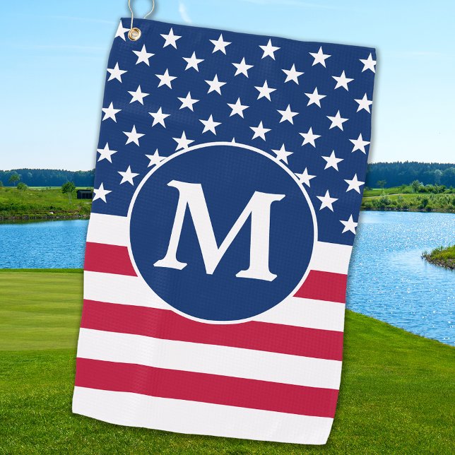 Patriotische Personalisierte Monogram-Amerikanisch Golfhandtuch (Von Creator hochgeladen)