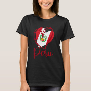 Patriotische Peru-Flagge Süßes Herz Peruanische Mä T-Shirt