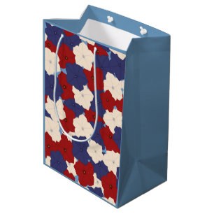 Patriotische Petunien-Geschenktasche Mittlere Geschenktüte