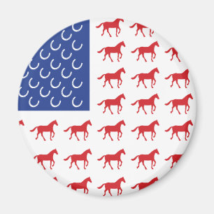Patriotische Pferde Amerikanische Flagge Magnet