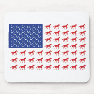 Patriotische Pferde Amerikanische Flagge Mousepad
