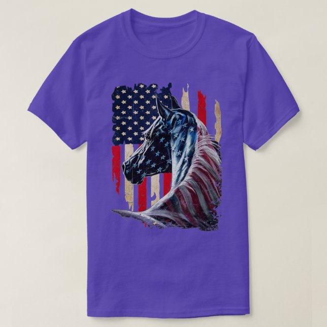 Patriotische Pferdeflagge - Vintages Pferd (2) T-Shirt (Design vorne)