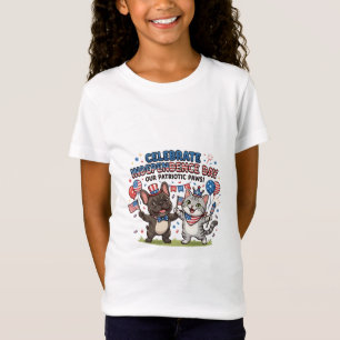 Patriotische Pfoten 4. Juli-Feier T-Shirt