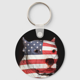 Patriotische Pitbulle Schlüsselanhänger