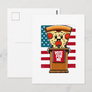 patriotische Pizza wähle mich Postkarte