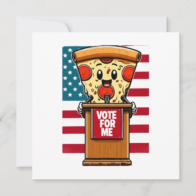 patriotische Pizzabstimmung für mich Einladung (Vorderseite)