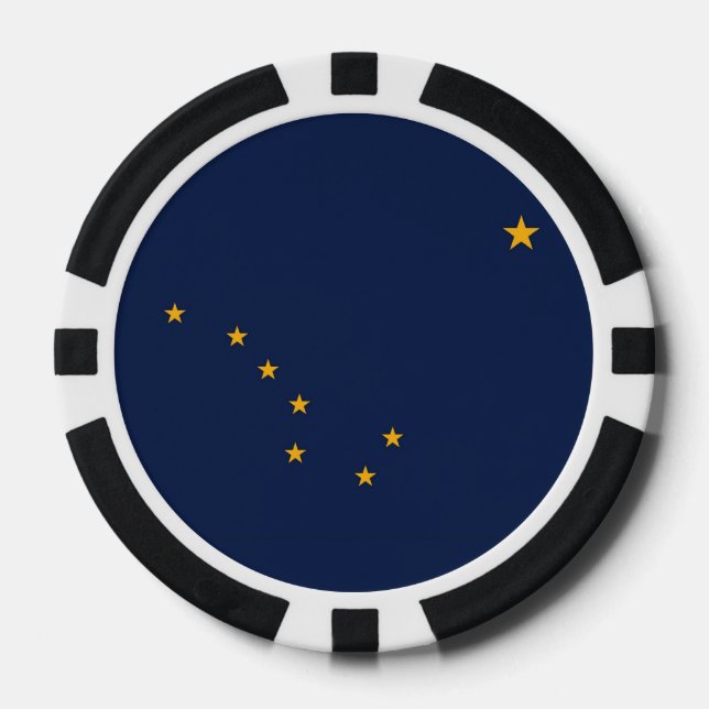 Patriotische Poker-Chips mit der Fahne von Alaska Pokerchips (Vorderseite)