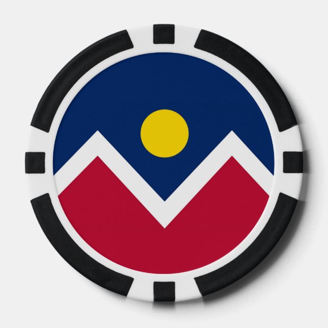 Patriotische Poker-Chips mit der Flagge von Denver Pokerchips (Vorderseite)