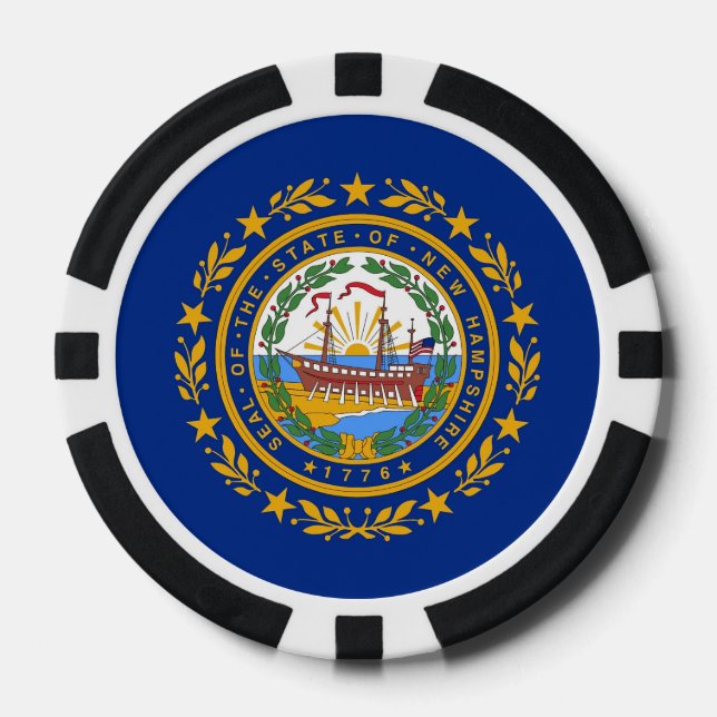 Patriotische Poker-Chips mit Flag New Hampshire Pokerchips (Vorderseite)